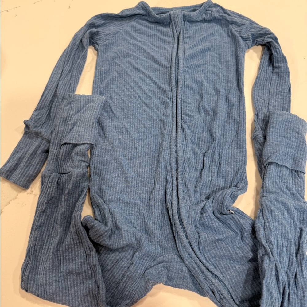 Little Sleepies Blue Ribbed Jumpsuit